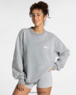 Clothing TEVEO Acid Oversized Sweater Light gray Women 2HL08D3 - Image 2