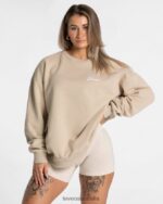 Clothing TEVEO Acid Oversized Sweater Sand Women 2HL08D4 - Image 2