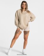 Clothing TEVEO Acid Oversized Sweater Sand Women 2HL08D4 - Image 3