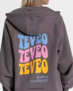Clothing TEVEO Candy Oversized Jacket Graphite Women 2HL08D17 - Image 4