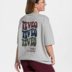 Clothing TEVEO Candy Oversized T-Shirt Light gray Women 2HL08D473