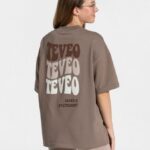 Clothing TEVEO Candy Oversized T-Shirt Mocha Women 2HL08D471
